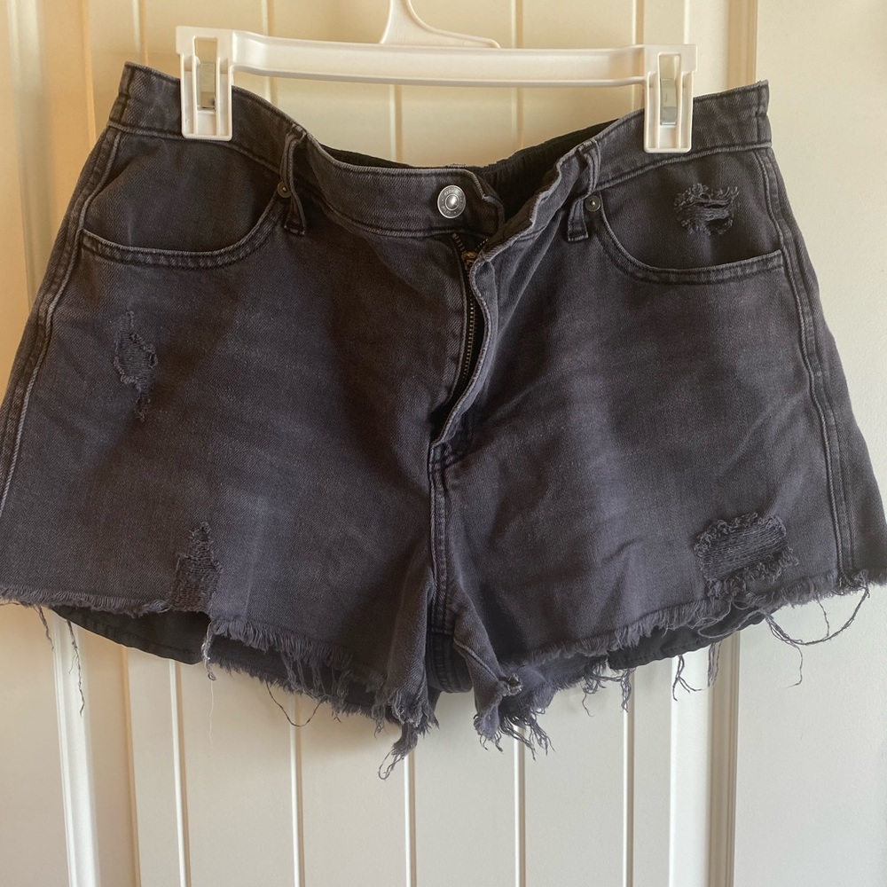 Aerie distressed daydream denim shorts, 2 pairs, black and white, size large